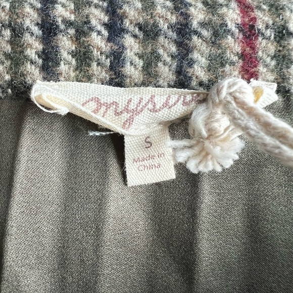 Mystree Wool Blend Button Down Jacket — Pleated Plaid & Faux Suede | NWT | Small - Picture 9 of 13